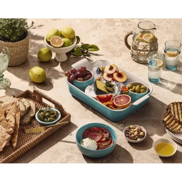 Le Creuset Signature stentøj dyb tallerken 16cm Bleu Riviera