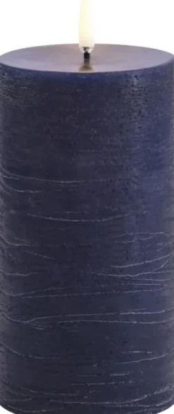 LED pillar candle, Dark blue, Rustic, 7,8 x 15,2 cm (4/24)