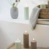 LED pillar candle, Dusty Green, Smooth, 5,8x15,2 cm