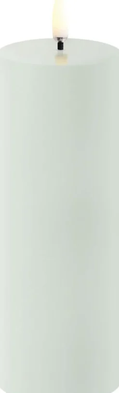 LED pillar candle, Dusty Green, Smooth, 5,8x15,2 cm