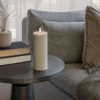 LED pillar candle, Oyster Grey, Smooth, 7,8x20 cm