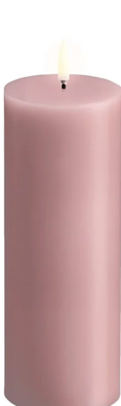 LED pillar candle, Rose powder, Smooth, 7,8x20 cm