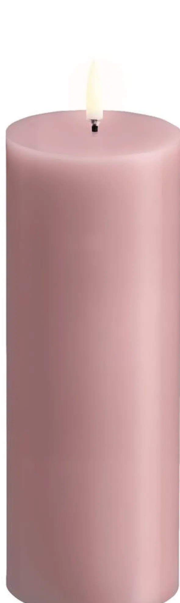 LED pillar candle, Rose powder, Smooth, 7,8x20 cm