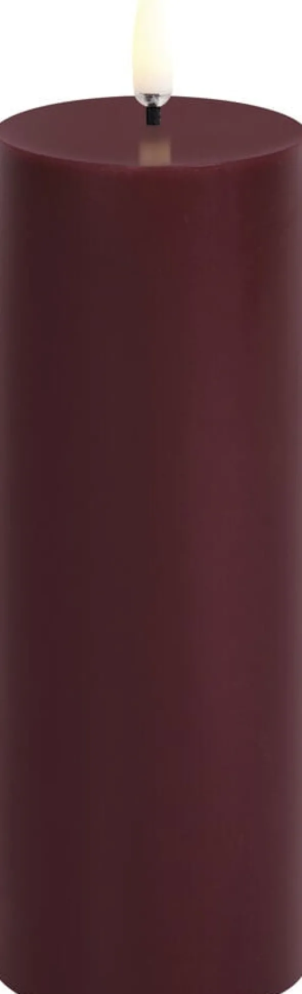 LED pillar candle, Wine red, Smooth, 5,8x15,2 cm
