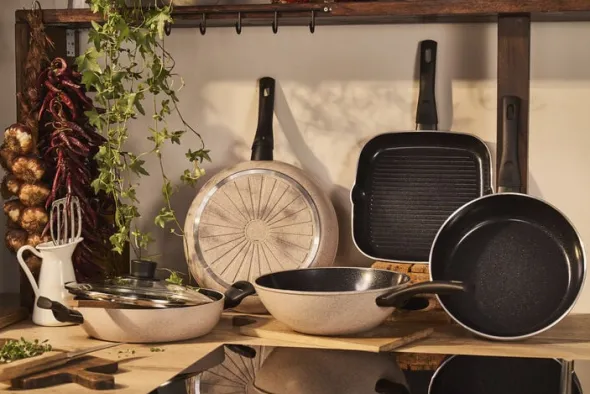 Ledro Wok 28 Beige Rund Aluminum