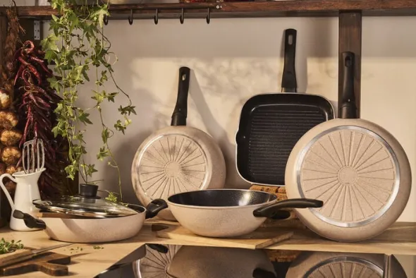 Ledro Wok 28 Beige Rund Aluminum