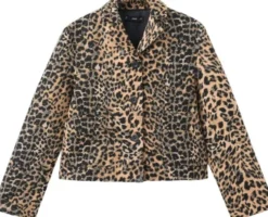 Leopard-print jacket with buttons