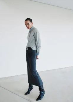 Long-sleeved polo-neck sweater