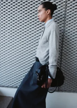 Long-sleeved polo-neck sweater