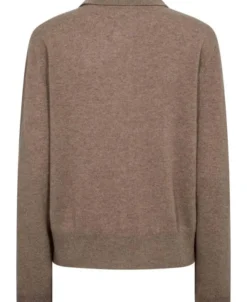 Mabel 15 Langærmede polo strikcardigan - 100% Cashmere