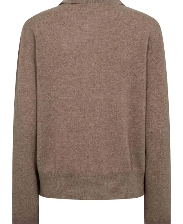 Mabel 15 Langærmede polo strikcardigan - 100% Cashmere
