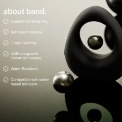 Maude - Band Vibrating Ring - Charcoal