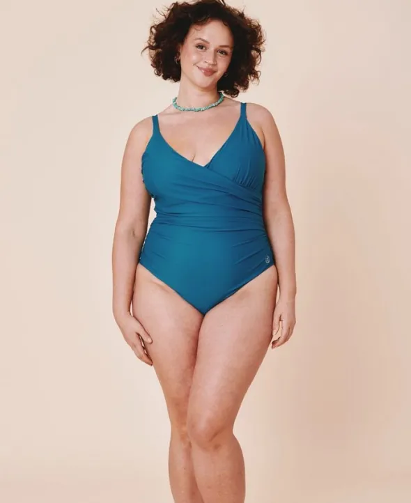 Medewi draperet badedragt - Teal