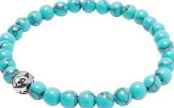 Men's Wristband with Turquoise and Silver
