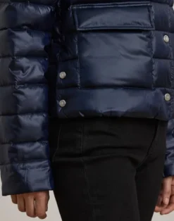 Metallic Quilted Down Coat