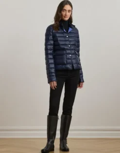 Metallic Quilted Down Coat