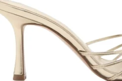 Metallic strappy heeled sandal