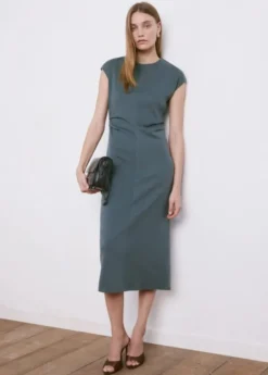 Midi-dress with draped detail