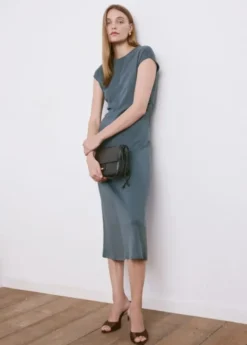 Midi-dress with draped detail