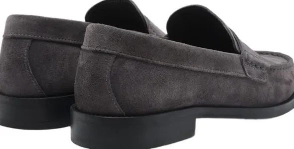 Miles Penny Loafer - Charcoal Suede
