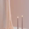 MM LED taper candle, Silk, Slim, Light rose, 2-pack, 23x250 mm
