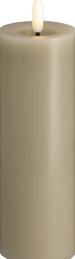 Moods & More - LED Pillar Candles, Silk, Melted, Kit grey, 49x150 mm