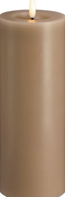 Moods & More - LED Pillar Candles, Silk, Melted, Sand, 74x200 mm