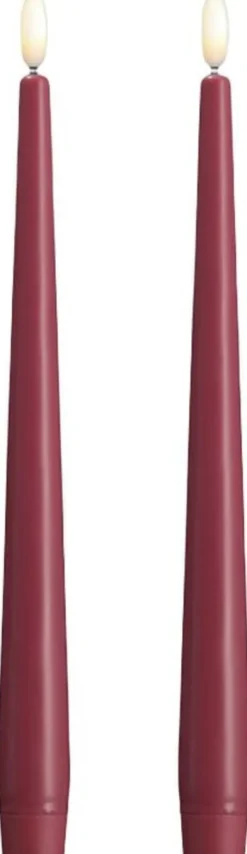 Moods & More - LED taper candle, Silk, Slim, Vintage rose, 2-pack, 23x