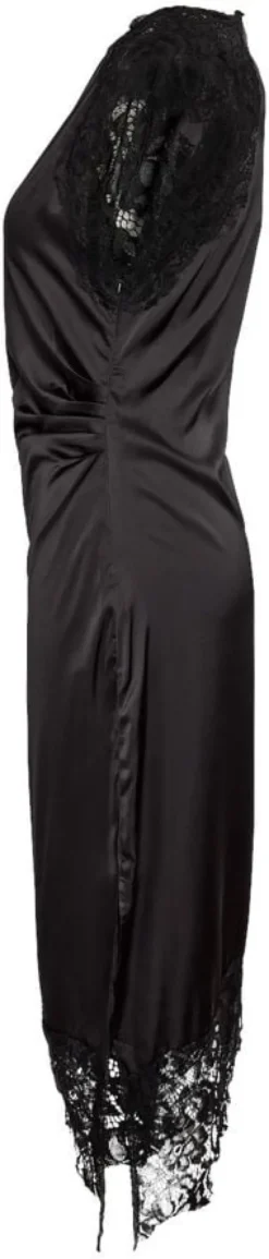 NMWREN S/S SATIN LACE LONG DRESS