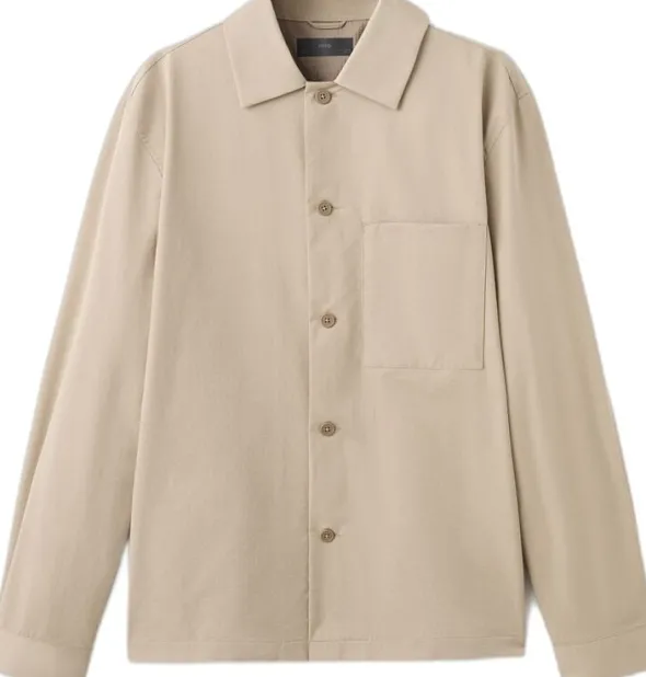 Non-iron overshirt pocket