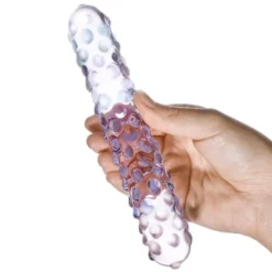 Nubby glass dildo