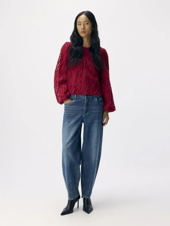 OBJLUCIE L/S RE O-NECK TOP NOOS