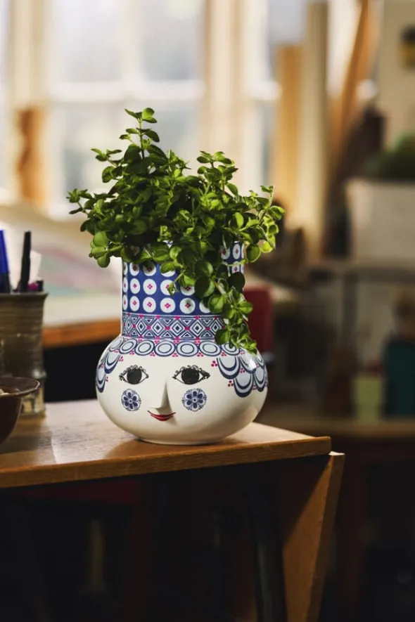 Olga Vase H20 cm blå