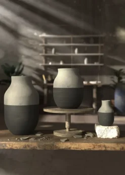 Omaggio Circulare Vase H12. 5 cm antracitgrå