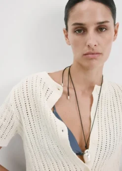 Openwork knit cardigan