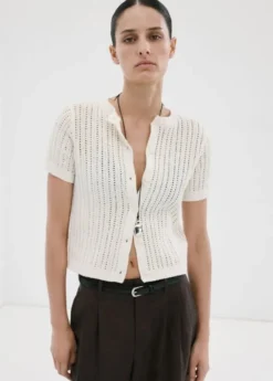 Openwork knit cardigan
