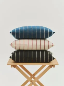Outdoor Market Cushion - 45 x 35 - Beige with red stripe
