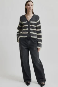 Ovalis Mohair Blend Knit Wide Sleeve Cardigan