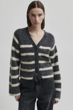 Ovalis Mohair Blend Knit Wide Sleeve Cardigan