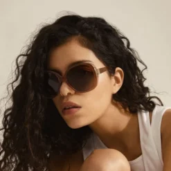 PARKER oversized retro sunglasses light brown