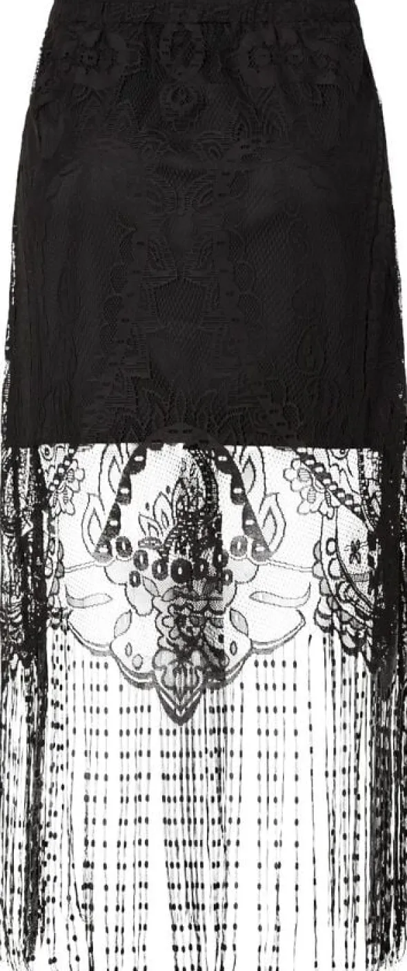 PCCLAIR HW ANKLE LACE TASSELS SKIRT