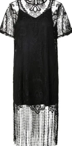 PCCLAIR SS SHORT LACE TASSELS DRESS
