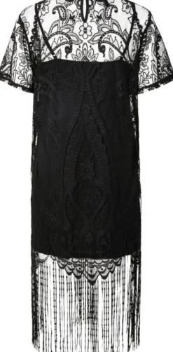PCCLAIR SS SHORT LACE TASSELS DRESS