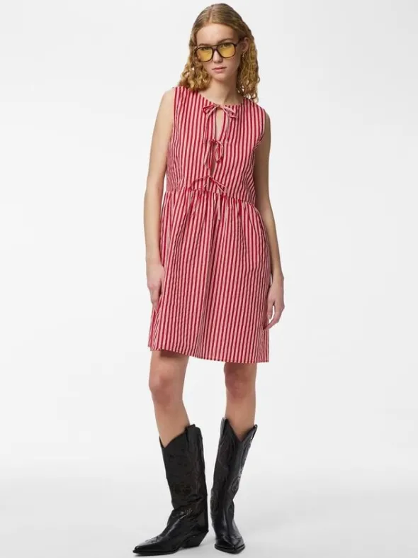 PCJOLLY SL TIE SHORT DRESS WVN NOOS