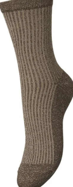 PCSEBBY GLITTER LONG STRIPE SOCKS N