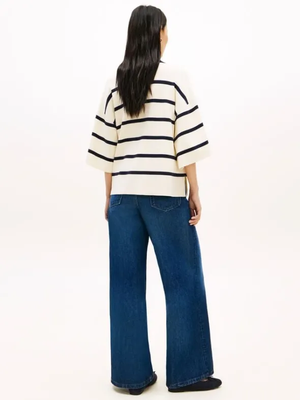 Premium Knit Gold-Tone Button Polo Jumper