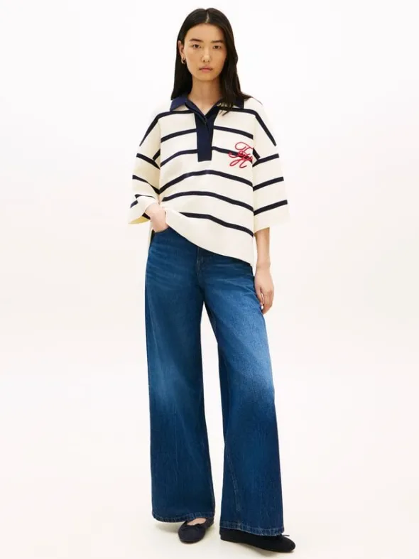 Premium Knit Gold-Tone Button Polo Jumper