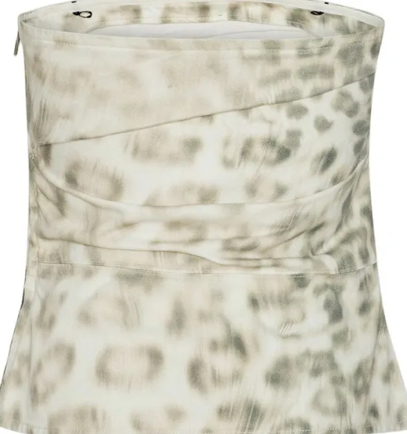 PRINTED DENIM TOP