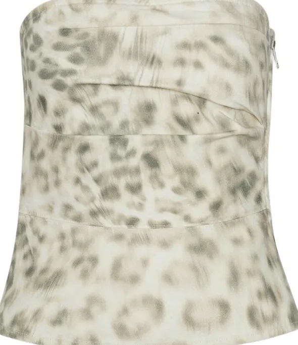 PRINTED DENIM TOP
