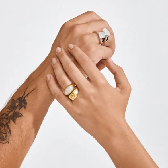 PRISM rings 2-in-1 set, silver-plated